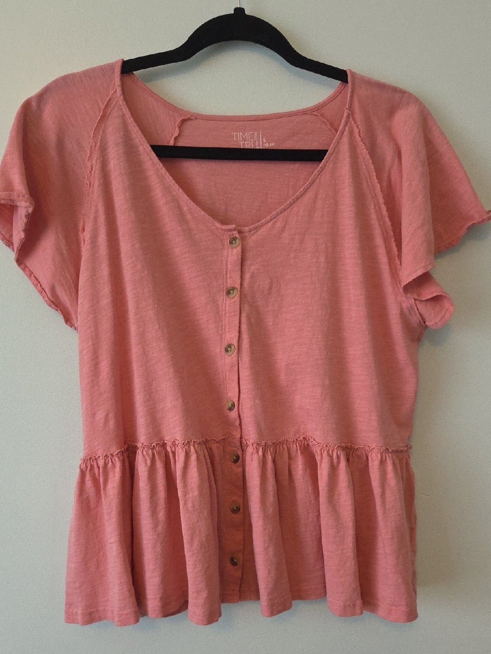 Button Up Peplum Top